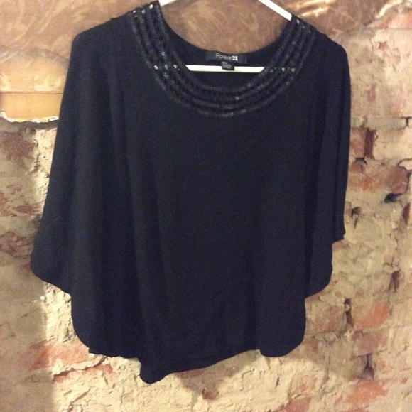 Forever 21 poncho top Size M - Picture 3 of 3